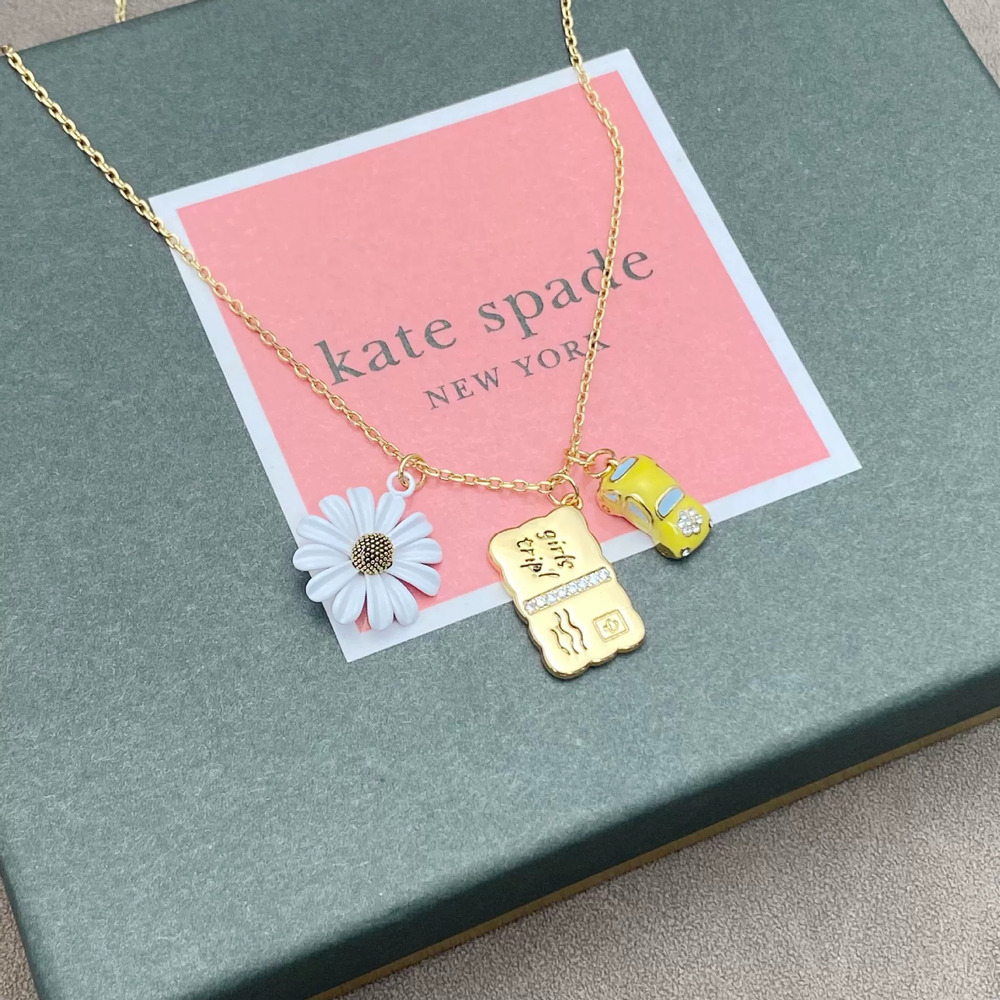 kate spade Woodland Daisy Flower Car Metal Square Pendant Postcard Charm